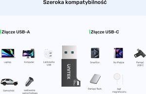Adapter USB Unitek A1049ABK01 USB-A - USB-C Czarny  (A1049ABK01) 14