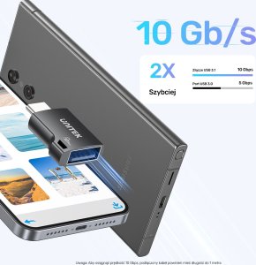 Adapter USB Unitek A1048ABK01 USB-A - USB-C Czarny  (A1048ABK01) 15