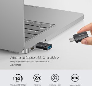 Adapter USB Unitek A1048ABK01 USB-A - USB-C Czarny  (A1048ABK01) 16