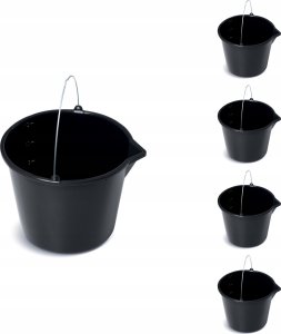 5x Wiadro budowlane 12l lejek gospodarcze Ogrodowe 1