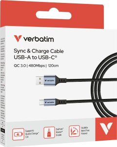 Verbatim 31843 kabel USB USB 2.0 1,2 m USB A USB C Czarny 5