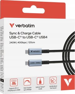 Verbatim 31847 kabel USB USB4 Gen 2x2 1,2 m USB C Czarny 3