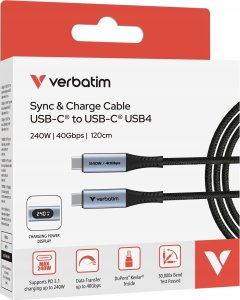 Kabel USB Verbatim USB-C - USB-C 1.2 m Czarny (31849) 3