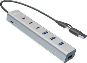 i-tec CAHUBMETAL7 huby i koncentratory USB 3.2 Gen 1 (3.1 Gen 1) Type-A + Type-C 5 Mbit/s Szary 1