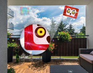 Odstraszacz Ptaków Szpaków Kosów Gołębi Dzięciołów Hologramowe Odblaskowe Oczy "Scary Eyes" 6