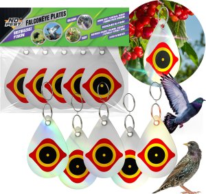 Odstraszacz Ptaków Szpaków Kosów Gołębi Dzięciołów Odblaskowe Zawieszki "FalconEye Plates" (5 szt) 1