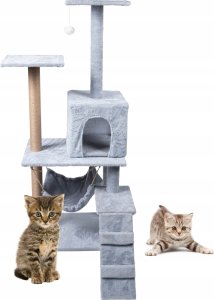 Drapak dla kota legowisko wieża domek schodki 4 poziomy szary 11