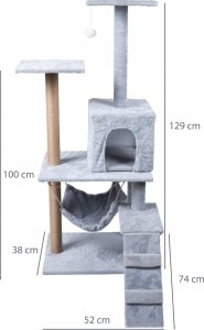 Drapak dla kota legowisko wieża domek schodki 4 poziomy szary 8