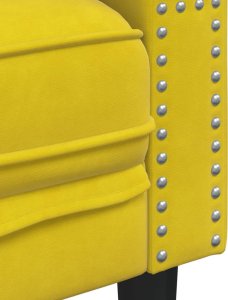 vidaXL Sofa Chesterfield z wałkami, dwuosobowa, żółta, aksamit 7