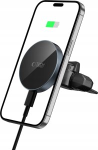 TECH-PROTECT MM15W-V5 MAGNETIC MAGSAFE CD & VENT CAR MOUNT WIRELESS CHARGER 15W BLACK/BLACK 3