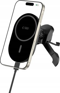 TECH-PROTECT MM15W-V6 MAGNETIC MAGSAFE STABLE VENT CAR MOUNT WIRELESS CHARGER 15W BLACK/BLACK 2