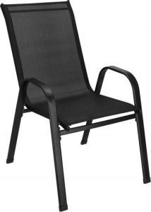Krzesła ogrodowe 2 szt. zestaw metalowe do 120 kg, na taras balkon czarne UNIWERSALNY 16