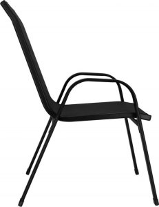 Krzesła ogrodowe 2 szt. zestaw metalowe do 120 kg, na taras balkon czarne UNIWERSALNY 2
