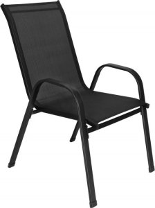 Krzesła ogrodowe 2 szt. zestaw metalowe do 120 kg, na taras balkon czarne UNIWERSALNY 22