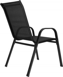Krzesła ogrodowe 2 szt. zestaw metalowe do 120 kg, na taras balkon czarne UNIWERSALNY 3