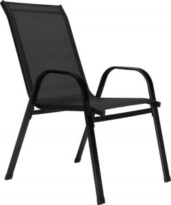 Krzesła ogrodowe 2 szt. zestaw metalowe do 120 kg, na taras balkon czarne UNIWERSALNY 5