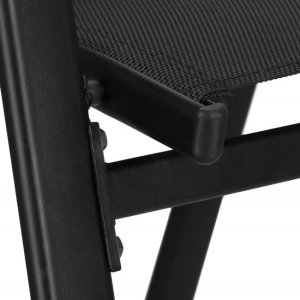 Krzesła ogrodowe 2 szt. zestaw metalowe do 120 kg, na taras balkon czarne UNIWERSALNY 7