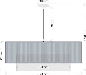 Lampa wisząca DUO LAMI LINE 70x28 zielona/kremowa BPS KONCEPT 9