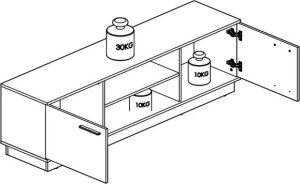 Szafka RTV BRONX 2D 170cm dąb/czarna ML MEBLE 10