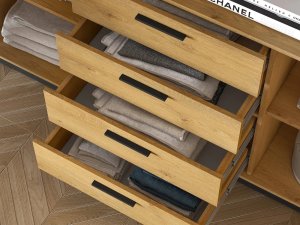 Komoda BRONX 2D4S 170cm dąb/czarna ML MEBLE 6