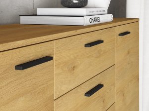 Komoda BRONX 2D4S 170cm dąb/czarna ML MEBLE 7