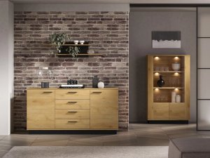 Komoda BRONX 2D4S 170cm dąb/czarna ML MEBLE 8