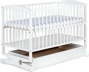 Łóżeczko dziecięce HENRY 120x60 białe z funkcją kołyski (bez szuflady) MIRAT 1