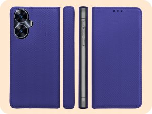 Hello Case ETUI Z KLAPKĄ DO REALME C55 GRANATOWE ZAMYKANE MAGNETYCZNE KABURA CASE 6