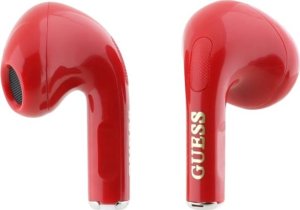 TWS Guess Glossy Effect Printed Classic Logo & Charm Red Headphones 11