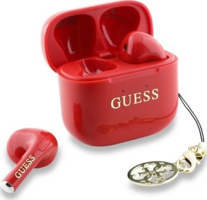 TWS Guess Glossy Effect Printed Classic Logo & Charm Red Headphones 2