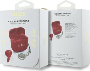 TWS Guess Glossy Effect Printed Classic Logo & Charm Red Headphones 6