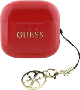 TWS Guess Glossy Effect Printed Classic Logo & Charm Red Headphones 8