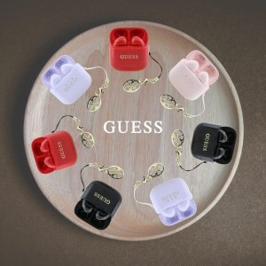 TWS Guess Glossy Effect Printed Classic Logo & Charm Red Headphones 10