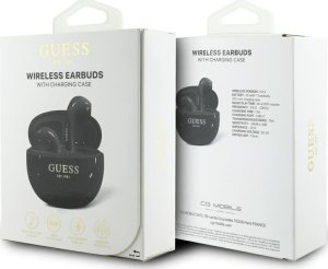 Guess Glossy Effect Egg Shape Printed Classic Logo TWS headphones, black 6