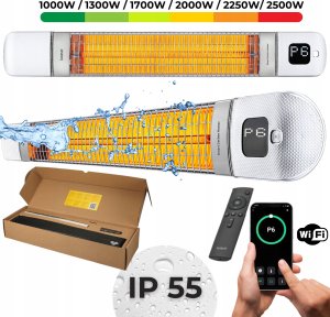 Infrared heater LUXEVA Tora Wi-Fi White, 2.5 kW, with remote control 13