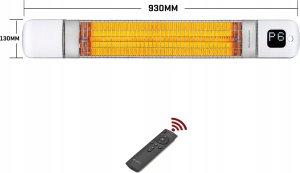 Infrared heater LUXEVA Tora Wi-Fi White, 2.5 kW, with remote control 2