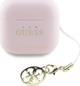 TWS Guess Glossy Effect Printed Classic Logo & Charm Pink Headphones 3