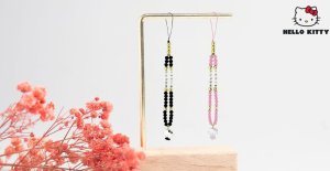 Hello Kitty Pearls and Beads Kitty Charm Phone Charm Pink 4