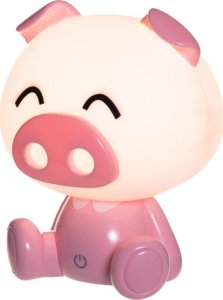 LED night light PIG, 3 W, 3000 K, USB cable, rechargeable, dimmable, pink. 1