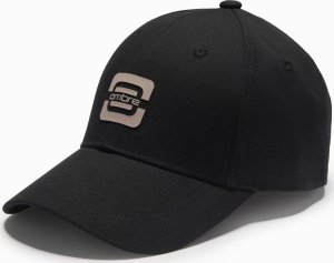 Czapka męska bejsbolówka z logo  czarna V2 OM-ACCS-0100 1