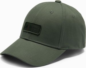 Męska czapka bejsbolówka z daszkiem i patchem  khaki V3 OM-ACCS-0103 1