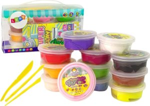 LeanToys Masa plastyczna w kubeczkach 12 kolorów 1