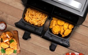 Frytkownica beztłuszczowa Alpina frytkownica beztłuszczowa 2x4 litry cyfrowy wyświetlacz Airfryer 3