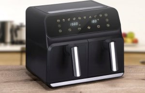 Frytkownica beztłuszczowa Alpina frytkownica beztłuszczowa 2x4 litry cyfrowy wyświetlacz Airfryer 4
