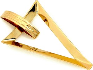 Nowoczesna złota zawieszka 585 modna trójkątna błyszcząca geometryczna 14k 1
