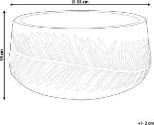 Doniczka okrągła 35 x 35 x 19 cm złamana biel FTERO 6