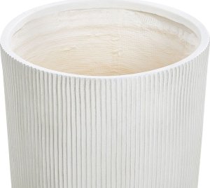 Beliani Doniczka okrągła  45 cm złamana biel OREOI 3
