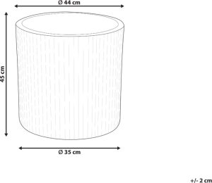 Beliani Doniczka okrągła  45 cm złamana biel OREOI 6