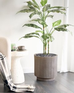 Doniczka okrągła  37 cm beżowoszara DARIA 2