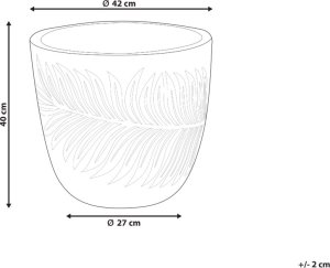 Doniczka okrągła 42 x 42 x 40 cm złamana biel FTERO 6